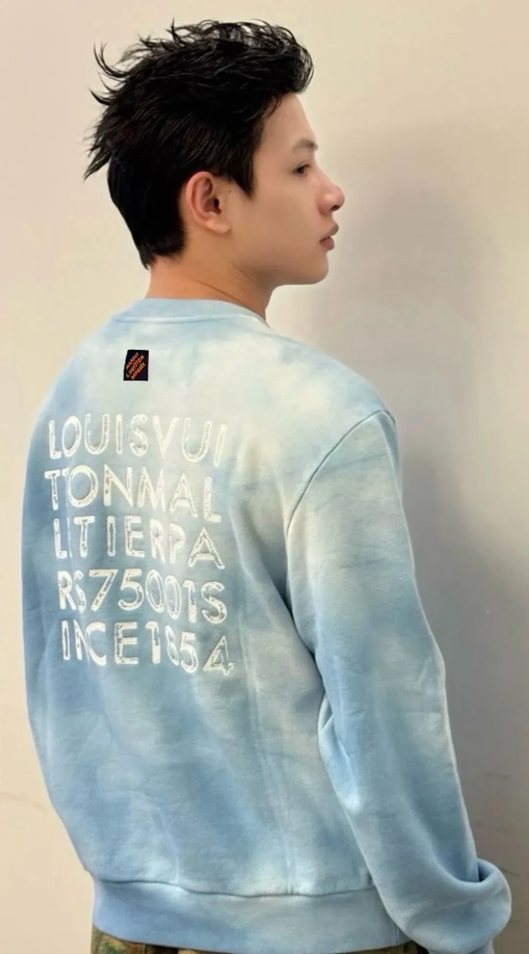 Louis Vuitton/Louis Vuitton letter-dyed embroidered crewneck sweatshirt